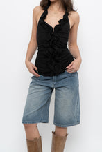 Load image into Gallery viewer, Vintage x Black Ruffled Cotton-Blend Halter (S-L)