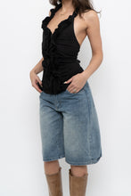 Load image into Gallery viewer, Vintage x Black Ruffled Cotton-Blend Halter (S-L)