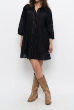 Load image into Gallery viewer, Vintage x Black Bohemian Mini Dress (XS-M)