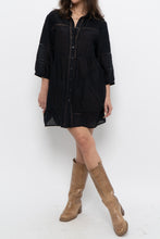 Load image into Gallery viewer, Vintage x Black Bohemian Mini Dress (XS-M)