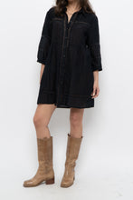 Load image into Gallery viewer, Vintage x Black Bohemian Mini Dress (XS-M)