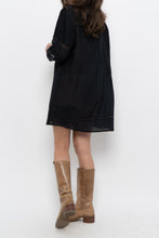 Load image into Gallery viewer, Vintage x Black Bohemian Mini Dress (XS-M)