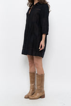 Load image into Gallery viewer, Vintage x Black Bohemian Mini Dress (XS-M)