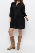 Load image into Gallery viewer, Vintage x Black Bohemian Mini Dress (XS-M)