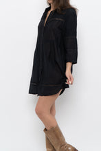 Load image into Gallery viewer, Vintage x Black Bohemian Mini Dress (XS-M)