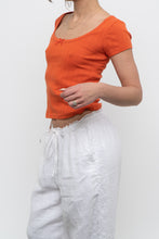 Load image into Gallery viewer, Modern x Orange Pointelle Cotton Baby Tee (XS, S)