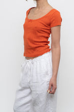 Load image into Gallery viewer, Modern x Orange Pointelle Cotton Baby Tee (XS, S)