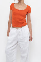 Load image into Gallery viewer, Modern x Orange Pointelle Cotton Baby Tee (XS, S)