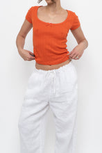Load image into Gallery viewer, Modern x Orange Pointelle Cotton Baby Tee (XS, S)