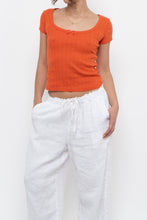 Load image into Gallery viewer, Modern x Orange Pointelle Cotton Baby Tee (XS, S)