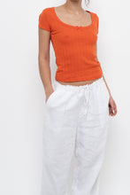 Load image into Gallery viewer, Modern x Orange Pointelle Cotton Baby Tee (XS, S)
