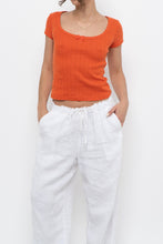 Load image into Gallery viewer, Modern x Orange Pointelle Cotton Baby Tee (XS, S)