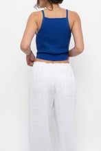 Load image into Gallery viewer, WILFRED x Cobalt Blue Crochet Cropped Tank (XS, S)