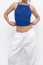Load image into Gallery viewer, WILFRED x Cobalt Blue Crochet Cropped Tank (XS, S)