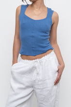 Load image into Gallery viewer, KISMET x Blue Textured Cropped Tank (XS, S)