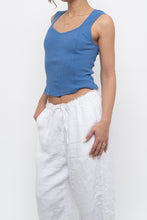 Load image into Gallery viewer, KISMET x Blue Textured Cropped Tank (XS, S)