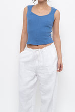 Load image into Gallery viewer, KISMET x Blue Textured Cropped Tank (XS, S)