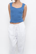 Load image into Gallery viewer, KISMET x Blue Textured Cropped Tank (XS, S)
