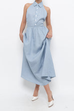 Load image into Gallery viewer, REFORMATION x Deadstock Baby Blue Linen Halter Dress (M)