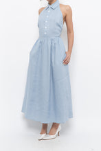 Load image into Gallery viewer, REFORMATION x Deadstock Baby Blue Linen Halter Dress (M)