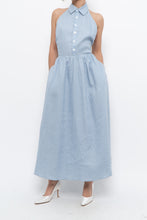 Load image into Gallery viewer, REFORMATION x Deadstock Baby Blue Linen Halter Dress (M)