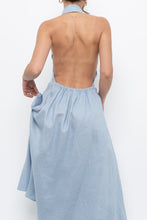 Load image into Gallery viewer, REFORMATION x Deadstock Baby Blue Linen Halter Dress (M)