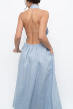 Load image into Gallery viewer, REFORMATION x Deadstock Baby Blue Linen Halter Dress (M)