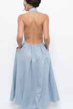 Load image into Gallery viewer, REFORMATION x Deadstock Baby Blue Linen Halter Dress (M)