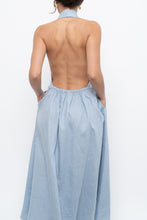 Load image into Gallery viewer, REFORMATION x Deadstock Baby Blue Linen Halter Dress (M)