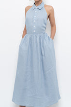 Load image into Gallery viewer, REFORMATION x Deadstock Baby Blue Linen Halter Dress (M)