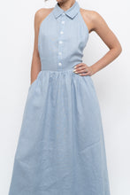 Load image into Gallery viewer, REFORMATION x Deadstock Baby Blue Linen Halter Dress (M)
