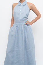 Load image into Gallery viewer, REFORMATION x Deadstock Baby Blue Linen Halter Dress (M)
