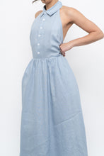 Load image into Gallery viewer, REFORMATION x Deadstock Baby Blue Linen Halter Dress (M)