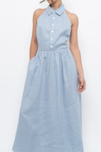 Load image into Gallery viewer, REFORMATION x Deadstock Baby Blue Linen Halter Dress (M)