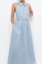 Load image into Gallery viewer, REFORMATION x Deadstock Baby Blue Linen Halter Dress (M)