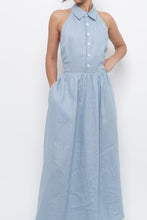 Load image into Gallery viewer, REFORMATION x Deadstock Baby Blue Linen Halter Dress (M)
