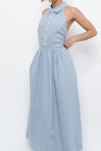 Load image into Gallery viewer, REFORMATION x Deadstock Baby Blue Linen Halter Dress (M)