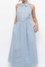 Load image into Gallery viewer, REFORMATION x Deadstock Baby Blue Linen Halter Dress (M)