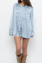 Load image into Gallery viewer, ANN TAYLOR x Blue Satin Blouse (S-L)