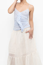 Load image into Gallery viewer, Vintage x LA VIE EN ROSE Periwinkle Mesh Frilly Tank (M)