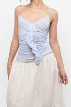 Load image into Gallery viewer, Vintage x LA VIE EN ROSE Periwinkle Mesh Frilly Tank (M)