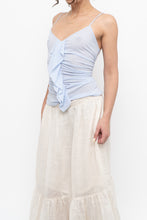 Load image into Gallery viewer, Vintage x LA VIE EN ROSE Periwinkle Mesh Frilly Tank (M)