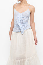 Load image into Gallery viewer, Vintage x LA VIE EN ROSE Periwinkle Mesh Frilly Tank (M)