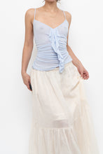 Load image into Gallery viewer, Vintage x LA VIE EN ROSE Periwinkle Mesh Frilly Tank (M)