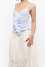 Load image into Gallery viewer, Vintage x LA VIE EN ROSE Periwinkle Mesh Frilly Tank (M)