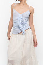 Load image into Gallery viewer, Vintage x LA VIE EN ROSE Periwinkle Mesh Frilly Tank (M)