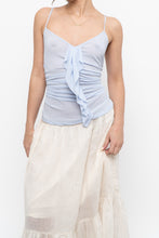 Load image into Gallery viewer, Vintage x LA VIE EN ROSE Periwinkle Mesh Frilly Tank (M)