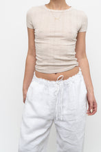 Load image into Gallery viewer, AMERICAN EAGLE x Beige Pointelle Cotton Baby Tee (XS)