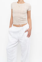 Load image into Gallery viewer, AMERICAN EAGLE x Beige Pointelle Cotton Baby Tee (XS)