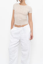 Load image into Gallery viewer, AMERICAN EAGLE x Beige Pointelle Cotton Baby Tee (XS)